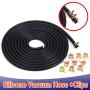 BLACKHORSE-RACING 10 Feet 1/8" (3mm) High Performance Silicone Vacuum Hose + 10 Pcs 8mm Spring Clips Fuel Hose Line Water Pipe Clamps Fasteners