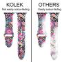 KOLEK Floral Bands Compatible with Apple Watch 42mm 44mm, Silicone Fadeless Pattern Printed Replacement Bands for iWatch Series 4 3 2 1, Colorful Jellyfish, M, L