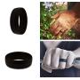 NNIOV Black Silicone Rings, Wedding Bands for Men, Geometric Metallic Wide Rubber Ring, Simple Comfortable Skin Safe - Lifetime Quality Promise
