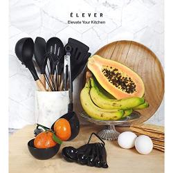 ?LEVER Kitchen Utensil Set - 20 Cooking Utensils. Kitchen Gadgets for Nonstick Cookware Set. Kitchen Accessories, Silicone Spatula set, Serving Utensils. Best Silicone Kitchen Utensils Tools Gifts