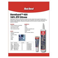 Red Devil 0787 StormGuard 920 100% RTV Silicone, 10.1 Oz., Clear