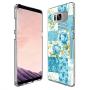 Samsung Galaxy S8 Case, Soft TPU Slim-Fit Flexible Ultra-Thin Clear Case, Full-Body Rugged Bumper Print Blue Flower Case for Samsung Galaxy S8, Transparent