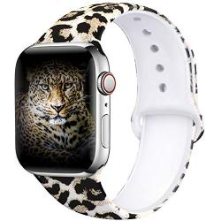 EXCHAR Compatible with Apple Watch Band 40mm 38mm 44mm 42mm Fadeless Pattern Printed Floral Bands Silicone Replacement Band for iWatch Series 5 Series 4/3/2/1 for Women Men