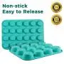 Silicone Muffin Pan Cupcake Set - Mini 24 Cups and Regular 12 Cups Muffin Tin, Nonstick BPA Free Food Grade Silicone Molds with 12 Silicone Baking Cups