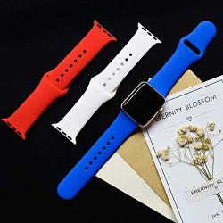 TIMTU Sport Band Compatible with Apple Watch Band 40mm 38mm 42mm 44mm, Soft Silicone Strap Replacement for Apple Watch Series 5 4 3 2 1 for Women/Men
