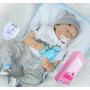NPKDOLL Realistic Reborn Baby Dolls Boy Soft Vinyl Silicone Sleeping Baby Doll 22 Inches Weighted Baby Reborn Dolls Handmade Real Baby Doll Alive Eyes Closed