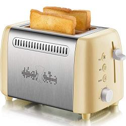 QIN.J.FANG-Kitchen 680W Mini Toaster 2 slice,The 6-speed gear knob is equipped with a dust cover, which can be thawed and reheated, making breakfast more convenient.