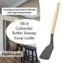 DOPTHOI - Wood Handle Silicone Kitchenware Spatula Non-stick Cooking Utensil Cookware