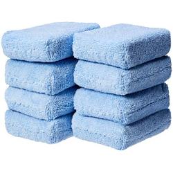 AmazonBasics Microfiber Car Applicator Pads, Blue, 8 Pack