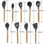 XKHUO 9pcs/set Multi-Purpose Wooden Handle Silicone Kitchenware Baking Tools Kitchen Accessories