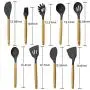 XKHUO 9pcs/set Multi-Purpose Wooden Handle Silicone Kitchenware Baking Tools Kitchen Accessories