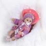 Nicery Reborn Baby Doll Soft Simulation Silicone Vinyl Cloth Body 18inch 45cm Magnetic Mouth Lifelike Vivid Boy Girl Toy for Ages 3+ Red Pillow Eyes Open 45C021O
