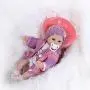 Nicery Reborn Baby Doll Soft Simulation Silicone Vinyl Cloth Body 18inch 45cm Magnetic Mouth Lifelike Vivid Boy Girl Toy for Ages 3+ Red Pillow Eyes Open 45C021O