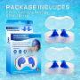 Hearprotek Swimming Ear Plugs, 2 Pairs Waterproof Reusable Silicone Ear Plugs for Swimmers Showering Bathing Surfing and Other Water Sports Adults Size