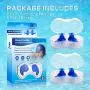 Hearprotek Swimming Ear Plugs, 2 Pairs Waterproof Reusable Silicone Ear Plugs for Swimmers Showering Bathing Surfing and Other Water Sports Adults Size
