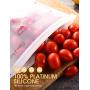 Reusable Silicone Food Storage Bag 9-pack, Airtight Food Preservation Bag Keep Food Fresher, Versatile Lunch Bag for Sandwich, Cooking, Sous Vide, Liquid, Snack, Freezer Safe, 3 Large+5 Medium+1 Small