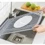 wuchenmin 2Pcs Roll Up Dish Drying Rack, Silicon Coated, Stainless Steel, Round and Square, Solid Rods, Draining, Trivet, Heat Resistant Mat Task, Kitchen.