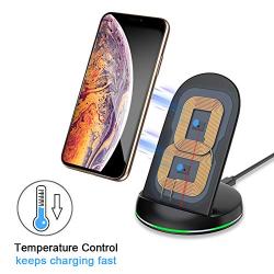 Yootech [2 Pack] Wireless Charger Qi-Certified 10W Max Wireless Charging Stand, Compatible with iPhone 11/11 Pro/11 Pro Max/Xs MAX/XR/XS/X/8, Galaxy Note 10/Note 10 Plus/S10 Plus/S10E(No AC Adapter)