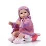 Nicery Reborn Baby Doll Soft Simulation Silicone Vinyl Cloth Body 18inch 45cm Magnetic Mouth Lifelike Vivid Boy Girl Toy for Ages 3+ Red Pillow Eyes Open 45C021O