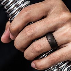 ThunderFit Silicone Wedding Ring for Men, Rubber Wedding Band - 8.7mm Wide