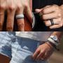 Oyaface 8MM Silicone Wedding Ring Men Affordable Silicone Rubber Band, 4 Pack,5Pack