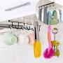 MOVEmen Kitchen Storage Rack Cupboard Hanging Hook Hanger Chest Storage Organizer Holder Jewelry Stand Kitchenware Umbrella Hanger Door Shower Curtain Hook Toothpaste Holder Mop Shelf (Black)
