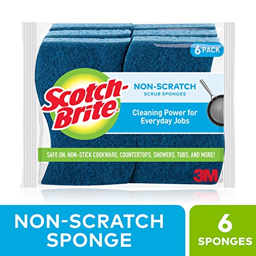 Scotch-Brite Non-Scratch Scrub Sponge, Cleaning Power for Everyday Jobs, 6 Scrub Sponges