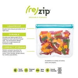 rezip Lay-Flat Lunch Leakproof Reusable Storage Bag 5-Pack (Multi Color)