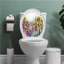 Thinkinghome Modern Modern Toilet Sticker Design Floral Watercolor Style Wildflowers Country Kitchenware Flowers Art Print Apartment Home Bathroom Decoration Yellow Purple Red Green W13XL16 INCH