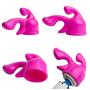 Bundle 5 Silicone Wand Pals Wand Massager Attachments G Tri Spot and Rabbit Plus Thrill Tips (5 Pc - Pink)
