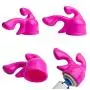 Bundle 5 Silicone Wand Pals Wand Massager Attachments G Tri Spot and Rabbit Plus Thrill Tips (5 Pc - Pink)