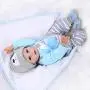 Nicery Reborn Baby Doll Soft Simulation Silicone Vinyl Cloth Body 22inch 55cm Lifelike Vivid Boy Girl Toy for Ages 3+ Blue Dog B076