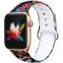 Kaome Floral Bands Compatible with Apple Watch 38mm 40mm 42mm 44mm, Soft Silicone Fadeless Pattern Printed Replacement Strap Bands for Women, Compatible with iWatch Series 5/4/3/2/1, S/M M/L