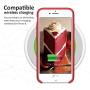 SURPHY Silicone Case Compatible for iPhone 8 iPhone 7 Case, Soft Liquid Silicone Slim Rubber Protective Phone Case Cover (with Microfiber Lining) for iPhone 7 iPhone 8 4.7", Red