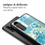 Huawei P30 Case, Blue Flower Shock-Absorption TPU Rubber Bumper Huawei P30 Case, Ultra Thin Slim Protective Cover for Huawei P30-Black