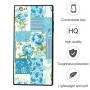 iPhone 7 8 Case, Blue Flower Shock-Absorption TPU Rubber Bumper iPhone 7 8 Case, Ultra Thin Slim Protective Cover for iPhone 7 8-Black