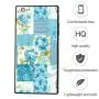 iPhone 7 8 Case, Blue Flower Shock-Absorption TPU Rubber Bumper iPhone 7 8 Case, Ultra Thin Slim Protective Cover for iPhone 7 8-Black