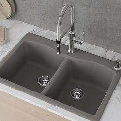 Kraus Forteza Granite Kitchen Sink, 33 Inch, KGD-52GREY