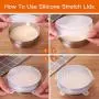 Silicone Stretch Lids,12 Pack Reusable Durable and Expandable Lids to Keep Food Fresh,Fit Various Sizes and Shapes of Containers Food Covers or Bowl Covers,6 Sizes, White