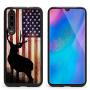 Huawei P30 Case with American Flag Pattern Whimsical Design Bumper Black Soft TPU and PC Protection Anti-Slippery &Fingerprint Case for Huawei P30