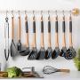 JunbosiKitchenware Comfortable Grip Silicone Slip Handle Kitchen Utensils High Temperature Non-Stick Silicone Kitchenware Set 11 Sets