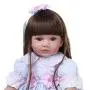 Angelbaby 60CM 24 inch So Cute Silicone Toddler Dolls Pretty Reborn Baby Girl Dolls That Look Real Long Hair Little Princess Child with Fashion Clothes and Magnetic Pacifier Gifts Set for Kid Playmate