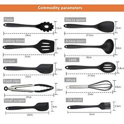 Silicone Kitchenware Set, 10 Pieces of Silicone Kitchen Utensils, Kitchen Spatula Set - Best Non-Stick Kitchen Cookware Set, Suitable for Cooking
