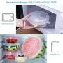 Silicone Stretch Lids, 12 Pack Reusable Airtight Food Storage Covers, Keeping Food Fresh, Durable and Stretchable to Fit Various Sizes and Shapes of Containers.Microwave and Dishwasher Safe 6 Sizes
