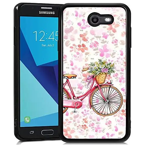 Samsung Galaxy J7 2017 Case,Flexible Soft TPU Cover Shell,Slim Silicone Black Rubber Non-Slip Durable Design Protective Phone Case for Samsung Galaxy J7 2017 -Bicycle