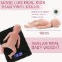 Vollence 18 inch Full Silicone Realistic Baby Doll,Not Vinyl Material Dolls,Real Full Body Silicone Baby Dolls,Reborn Baby Dolls That Look Real, Handmade Lifelike Silicone Baby Doll - Boy