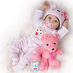 Yesteria Reborn Baby Dolls Girl Look Real Silicone Vinyl Pink Outfit 22 Inches