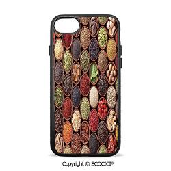 SCOCICI Non-Slip Drop Protection Smart Cell Phone Case Fresh Organic Herbs and Spices Image Kitchenware Home Culture Natural Cafe Design Compatible with iPhone 8