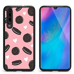 Huawei P30 Case,Flexible Soft TPU Cover Shell,Slim Silicone Black Rubber Non-Slip Durable Design Protective Phone Case for Huawei P30 -Biscuits