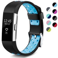 Maledan Replacement Sport Bands with Air Holes Compatible for Fitbit Charge 2, Women Men